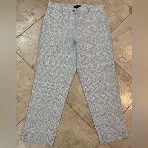 Ann Taylor Light Blue Patterned Woman’s Cropped Ankle Pants